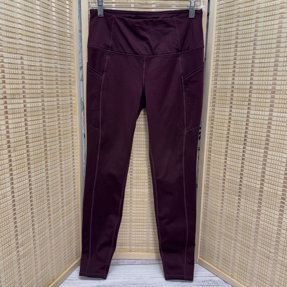 RBX Leggings Women's Size Medium Maroon Pocket